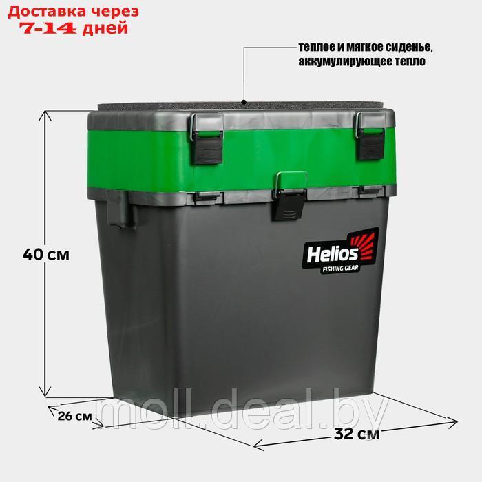Ящик зимний HELIOS двухсекционный, цвет серо-салатовый - фото 3 - id-p226891004