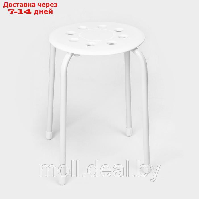 Табурет с пластмассовым сиденьем, цвет белый - фото 2 - id-p227078344