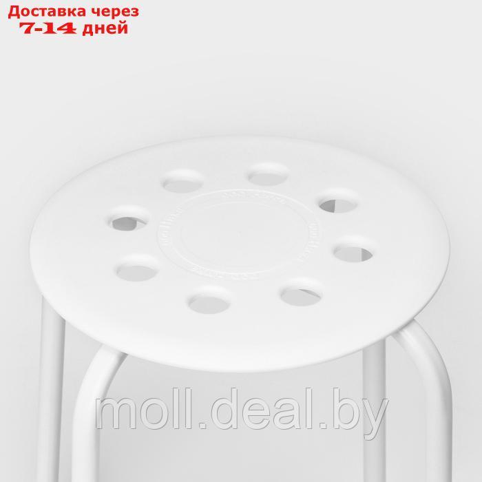 Табурет с пластмассовым сиденьем, цвет белый - фото 4 - id-p227078344