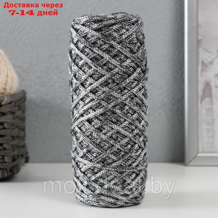 Шнур для вязания 35% хлопок,65% полипропилен 3 мм 85м/165±5 гр (Черный/белый) - фото 1 - id-p227089285