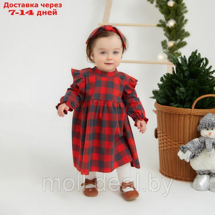 Платье и повязка Крошка Я "Санта", рост 68-74 см, красный - фото 3 - id-p227101618