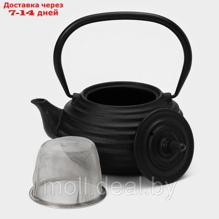 Чайник чугунный с эмалированным покрытием внутри Magma "Танан", 800 мл, с ситом - фото 2 - id-p227076380