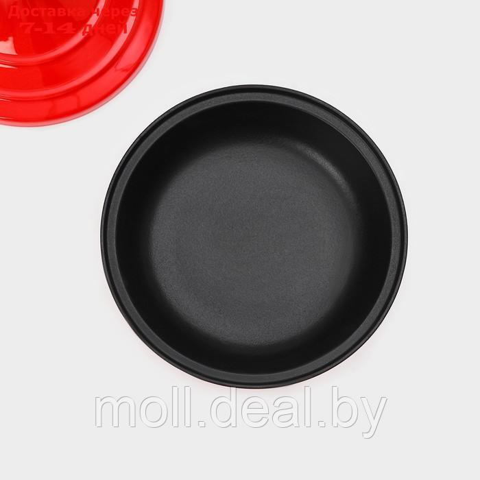 Сковорода-тажин чугунная 28×20 см, эмалированное покрытие, цвет красный - фото 6 - id-p227076382