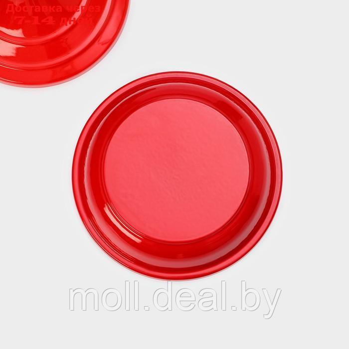 Сковорода-тажин чугунная 28×20 см, эмалированное покрытие, цвет красный - фото 9 - id-p227076382