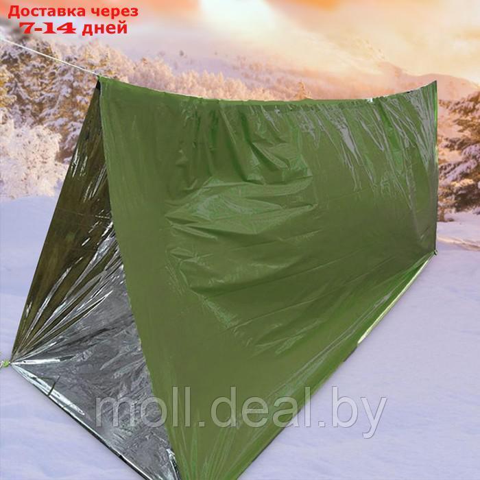 Термоодеяло универсалное "Аdventure" (трансформируемое в палатку и спальный мешок, зеленое - фото 4 - id-p227112126