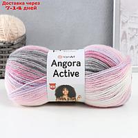 Пряжа "Angora Active" 25% мохер, 75% акрил 500м/100гр (848 персик-роз-сирень)