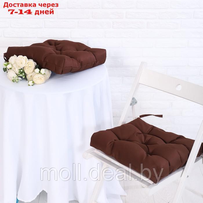 Набор подушек для стула непромокаемых 40х40см 2 шт, цвет коричневый, файберфлекс, грета 20%, - фото 1 - id-p227105936