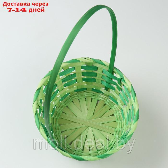 Корзина плетеная, 20,5 × 9,5 × 33 см, зелёная, бамбук - фото 4 - id-p227091302
