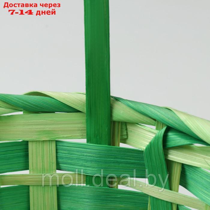 Корзина плетеная, 20,5 × 9,5 × 33 см, зелёная, бамбук - фото 5 - id-p227091302
