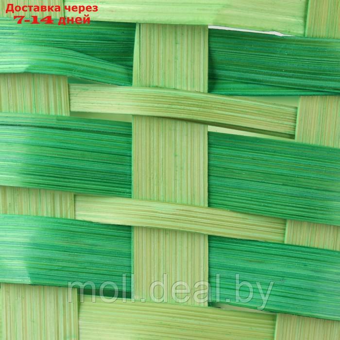Корзина плетеная, 20,5 × 9,5 × 33 см, зелёная, бамбук - фото 6 - id-p227091302
