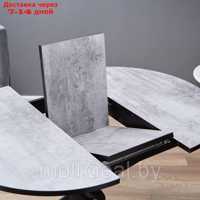 Стол обеденный на одной ножке раздвижной Норд, 90(122)х90х97, ЛДСП 22мм/Пластик, Бетон - фото 6 - id-p227078376