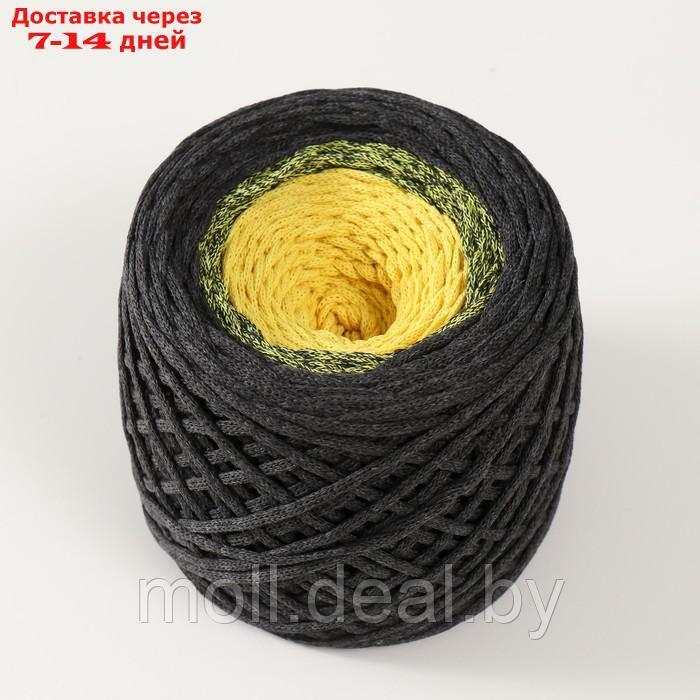 Хлопковый шнур 3 мм 220м/240±5 гр Градиент (графит/желтый) - фото 1 - id-p227089318