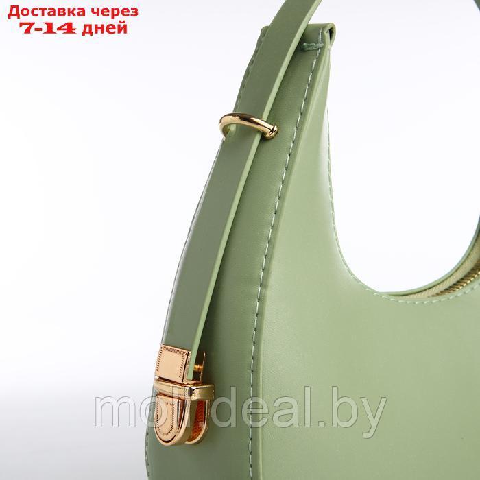 Сумка женская багет на молнии, цвет зелёный - фото 4 - id-p227087347