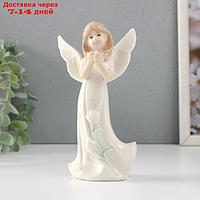 Сувенир керамика "Девочка-ангел в белом платье с розочками" 8,5х5,5х15,5 см