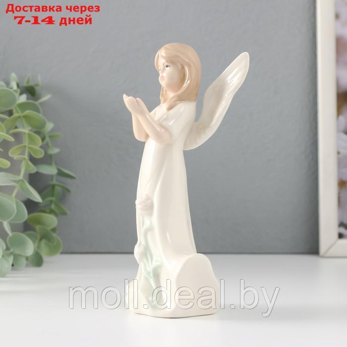 Сувенир керамика "Девочка-ангел в белом платье с розочками" 8,5х5,5х15,5 см - фото 2 - id-p227081406