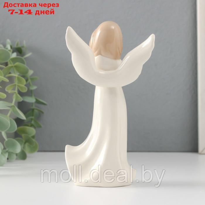 Сувенир керамика "Девочка-ангел в белом платье с розочками" 8,5х5,5х15,5 см - фото 3 - id-p227081406