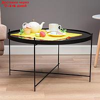 Кофейный столик " Уран" YS-8483-40, черный, стекло 70х40 см
