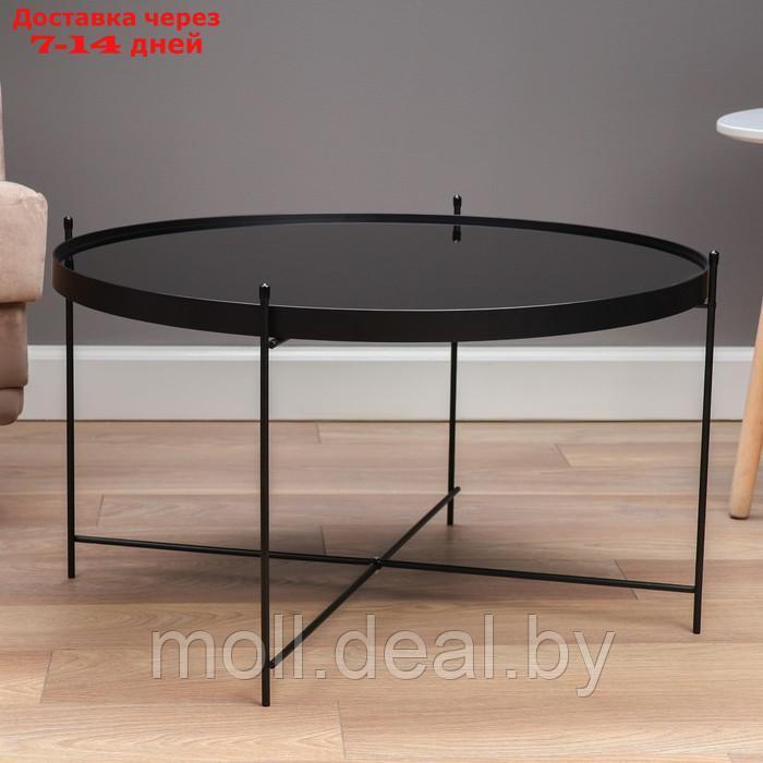 Кофейный столик " Уран" YS-8483-40, черный, стекло 70х40 см - фото 2 - id-p227078397