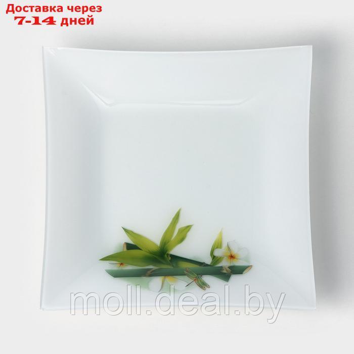 Тарелка стеклянная Доляна "Бамбук", 29,5×29,5 см - фото 1 - id-p227076421