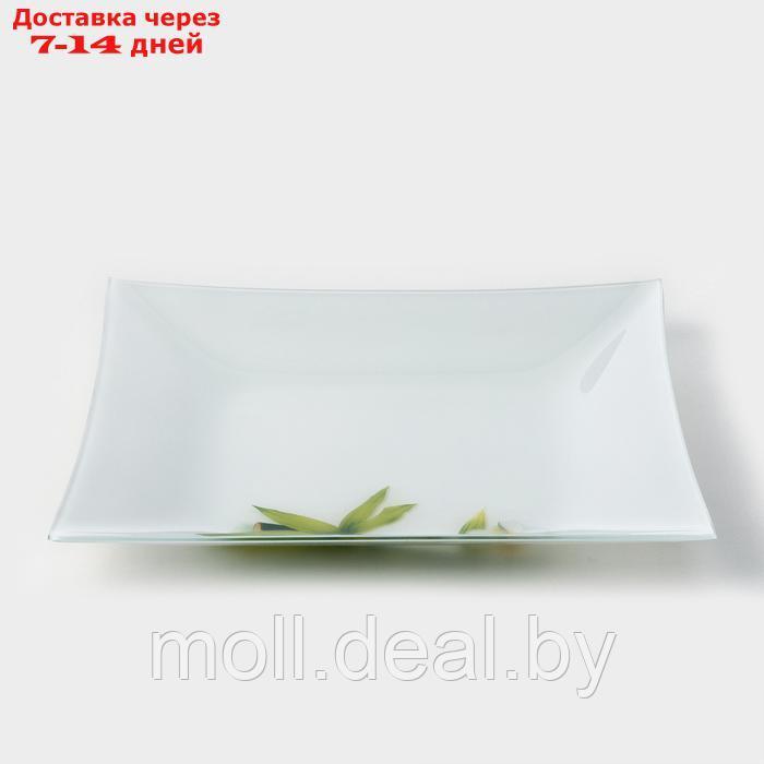 Тарелка стеклянная Доляна "Бамбук", 29,5×29,5 см - фото 2 - id-p227076421