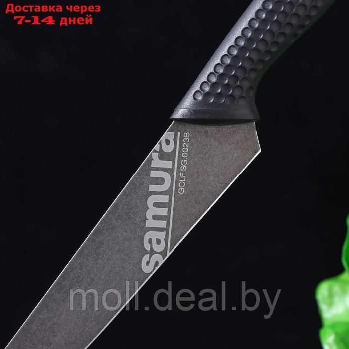 Нож кухонный "Samura GOLF Stonewash", универсальный, лезвие 15,8 см, черная рукоять - фото 3 - id-p227109991
