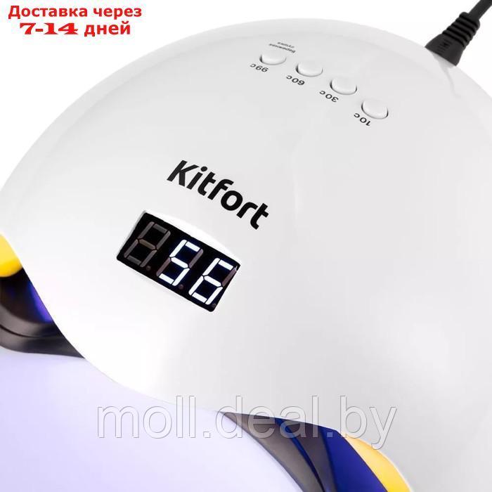 Лампа для гель-лака Kitfort КТ-3153, UV+LED, 24 диода, 10/30/60/99 c, бело-жёлтая - фото 3 - id-p227086331
