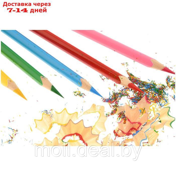Карандаши 18 цветов "Каляка-Маляка" ПРЕМИУМ, трехгранные, деревянный корпус, утолщенные, супермягкий грифель - фото 10 - id-p227079417