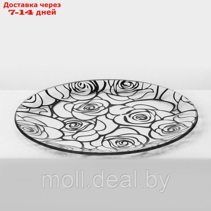 Набор стеклянных тарелок Доляна "Мишель", 7 предметов, цвет черный - фото 3 - id-p227076423