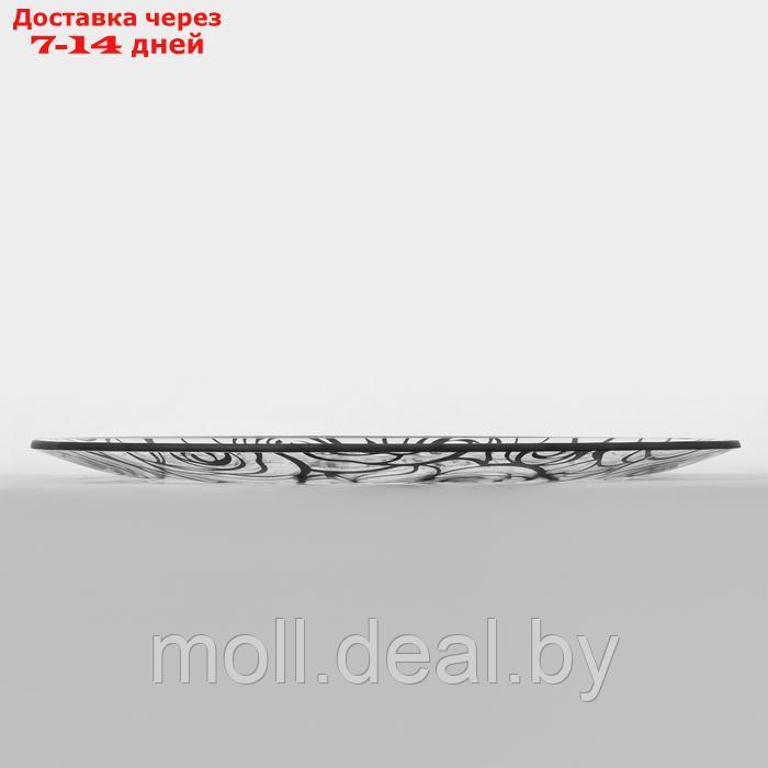 Набор стеклянных тарелок Доляна "Мишель", 7 предметов, цвет черный - фото 4 - id-p227076423