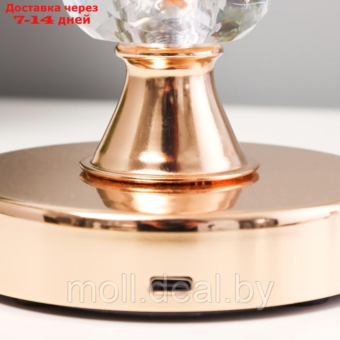 Настольная лампа сенсорная "Билди" LED 3Вт 3000-6000К USB АКБ диммер золото 9,5х9,5х29,5 см 102220 - фото 6 - id-p227077404