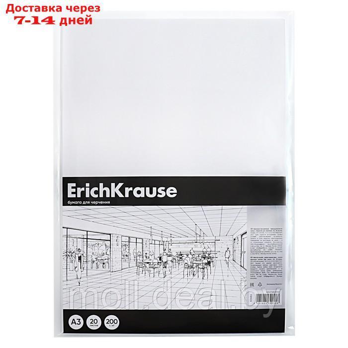 Бумага для черчения А3, 20 листов, блок 200 г/м², ErichKrause "Art", без рамки, в пластиковой папке - фото 6 - id-p227079429