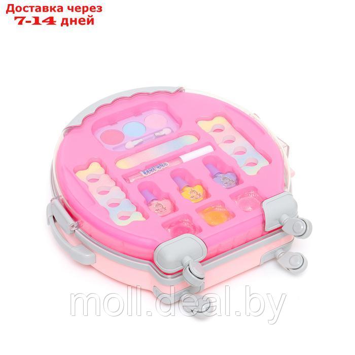Набор косметики для девочки "Чемодан на колёсах", розовый, с накладными ногтями - фото 6 - id-p227090284