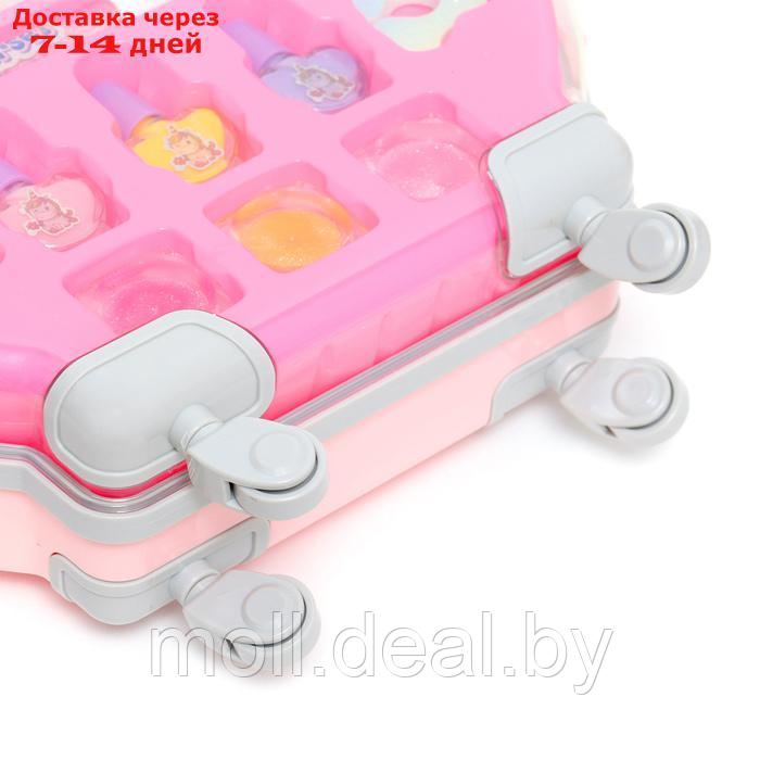 Набор косметики для девочки "Чемодан на колёсах", розовый, с накладными ногтями - фото 7 - id-p227090284