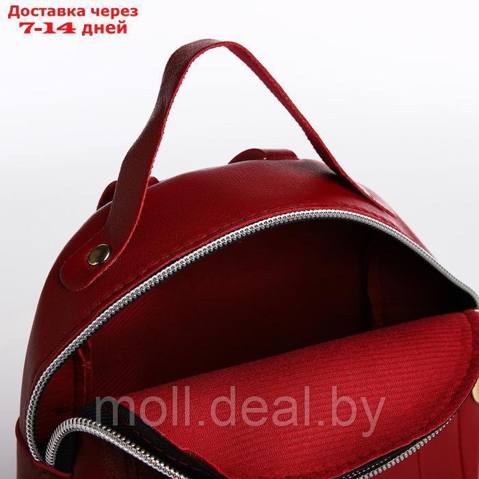 Рюкзак 18*6*20 см, отд на молнии, 1 н/карман, бордовый - фото 4 - id-p227094538