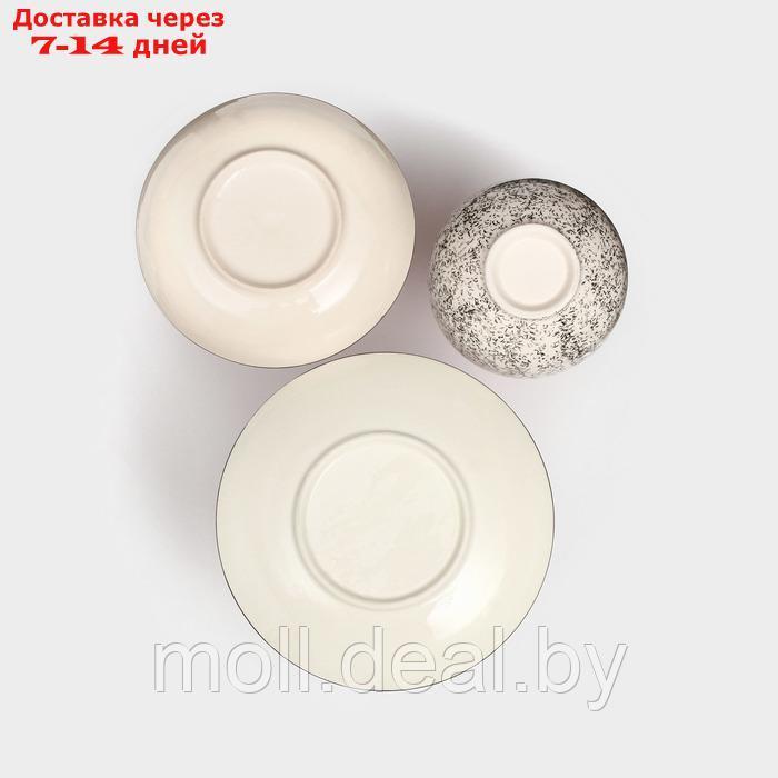 Набор посуды "Восточный", керамика, желтый, 18 предметов: 6 шт-20 см, 6 шт-25 см, 6 шт-15 см 700 мл , Иран - фото 3 - id-p227120754