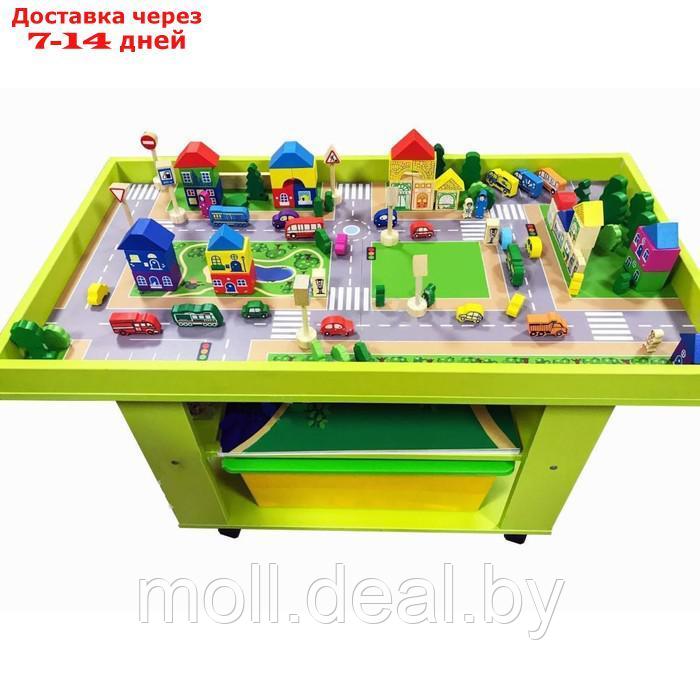 Игровой стол для самостоятельной деятельности, 1000×550×610 мм, цвет зелёный/разноцветный - фото 1 - id-p227106044