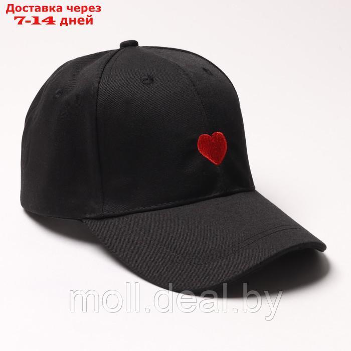 Кепка женская MINAKU "Сердце", цвет черный, р-р 54-56 - фото 1 - id-p227094546
