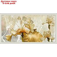 Репродукция картины "Романтические ирисы. №3", 50х100, рама (45-A355)