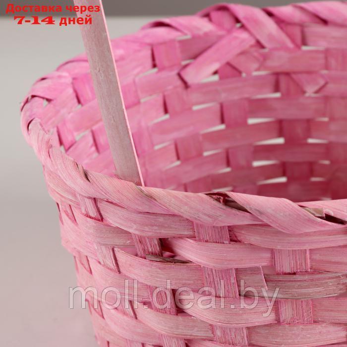 Набор корзин из 3 шт, D21х10хH36см, розовый, бамбук - фото 5 - id-p227081444