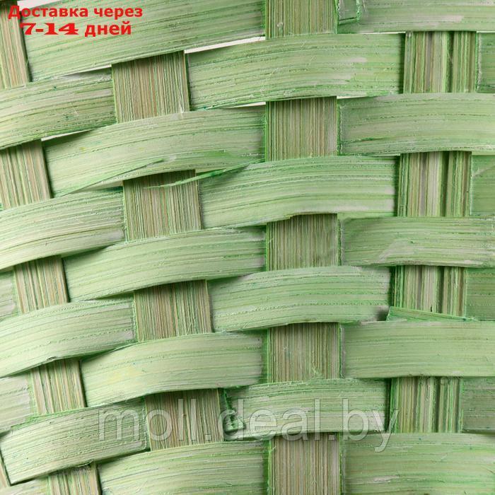 Корзина плетеная, D28х15хH31,5см, зеленый, бамбук - фото 4 - id-p227081447