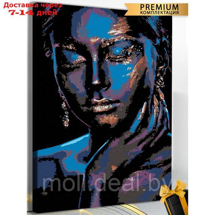 Картина по номерам "Портрет девушки с золотом" холст на подрамнике 40*60 1065 - фото 1 - id-p227099425
