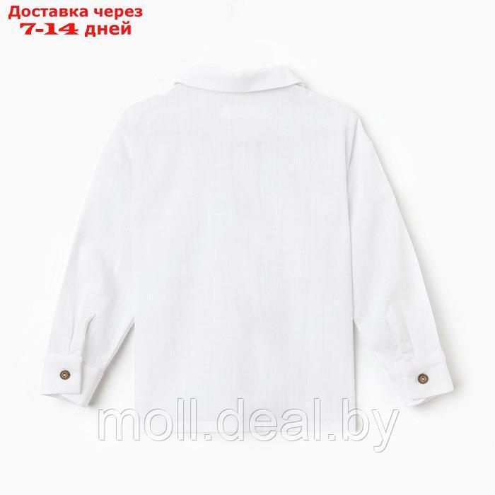 Рубашка для девочки KAFTAN Linen, р.28 (86-92см) белый - фото 2 - id-p227090315