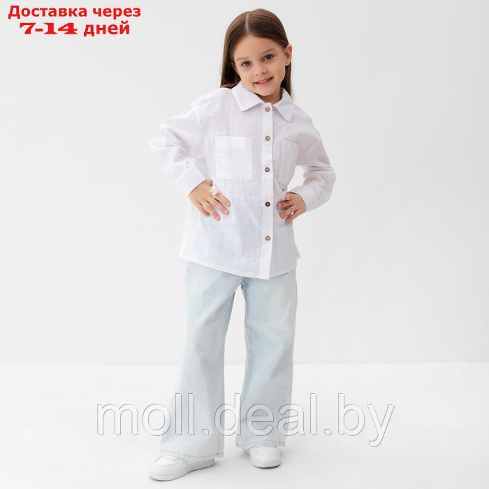 Рубашка для девочки KAFTAN Linen, р.28 (86-92см) белый - фото 3 - id-p227090315
