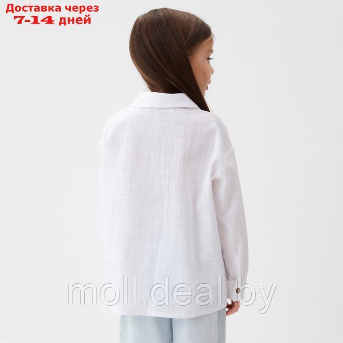Рубашка для девочки KAFTAN Linen, р.28 (86-92см) белый - фото 5 - id-p227090315