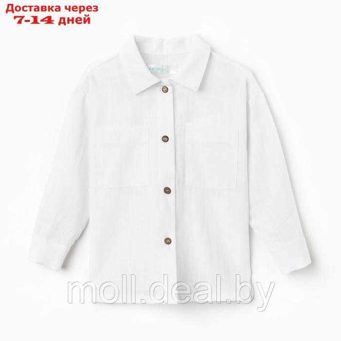 Рубашка для девочки KAFTAN Linen, р.28 (86-92см) белый - фото 8 - id-p227090315