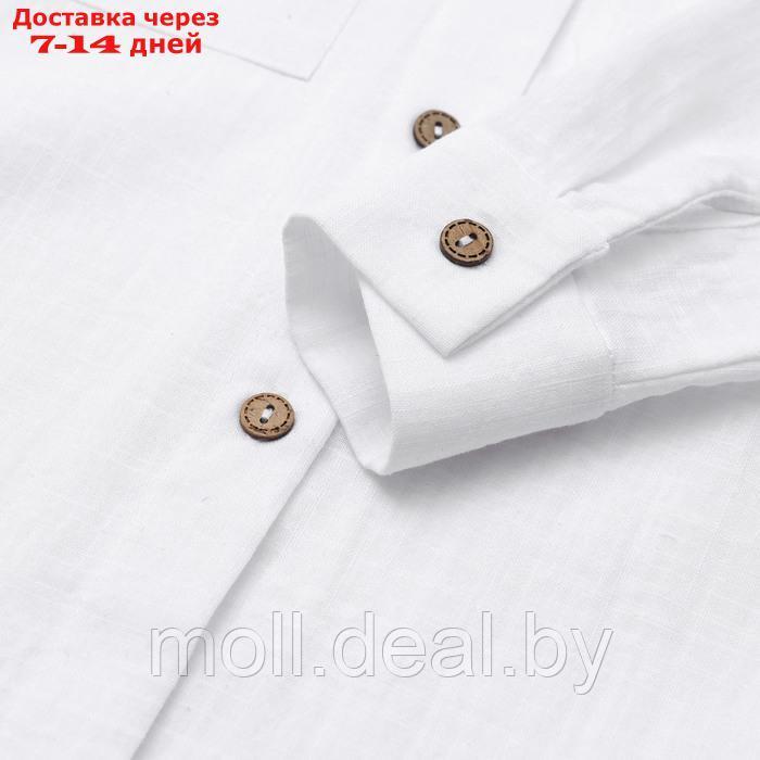 Рубашка для девочки KAFTAN Linen, р.28 (86-92см) белый - фото 10 - id-p227090315