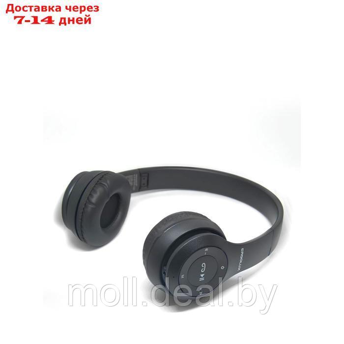 Наушники ERGOLUX ELX-BTHP01-C01, беспроводные, накладные, микрофон, 250мАч, FM, черные - фото 4 - id-p227086379
