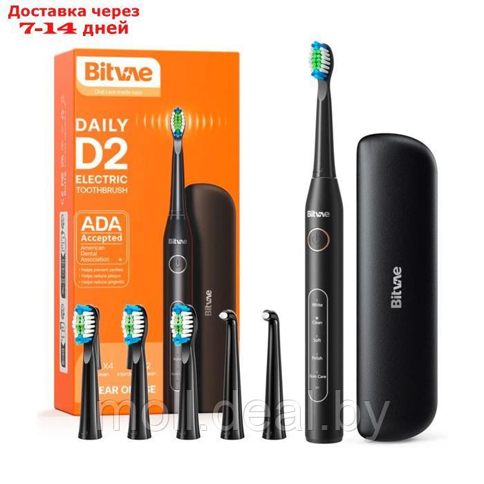 Электрическая зубная щетка Bitvae D2 Daily Toothbrush, звуковая, 40000 дв/мин, 4 насадки - фото 1 - id-p227086382