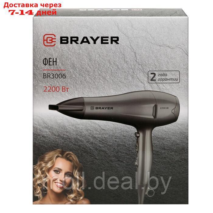 Фен BRAYER 3006BR, 2200 Вт, 2 cкорости, 3 температурных режима, концентратор, серый - фото 7 - id-p227086383