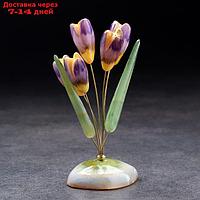Сувенир "Цветы Крокусы", 5 цветков, селенит